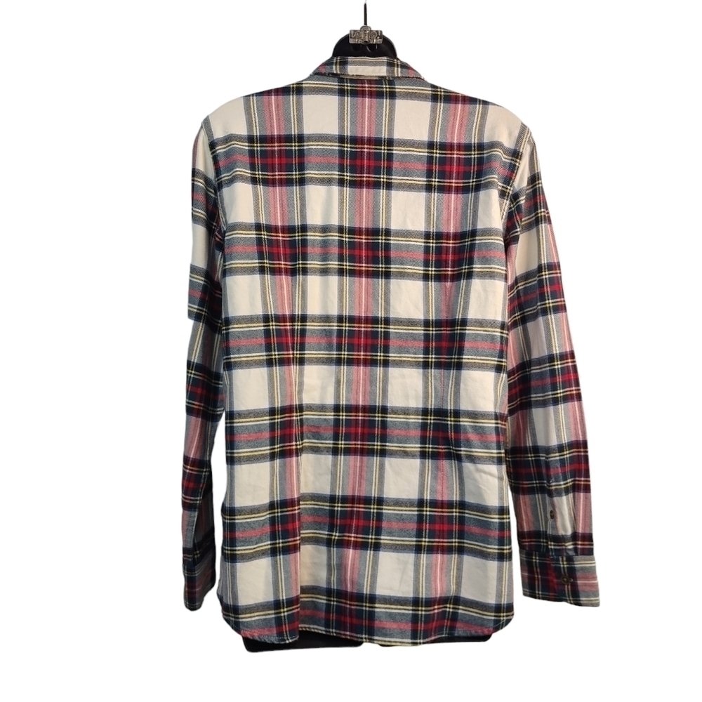 Chaps Women's Multi Colors Plaid Zip Up Top Shirt Size M - Picture 2 of 10